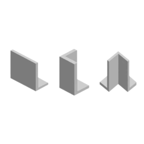 Zídkové L-prefabrikáty (tloušťka stěny 10 nebo 15 cm)